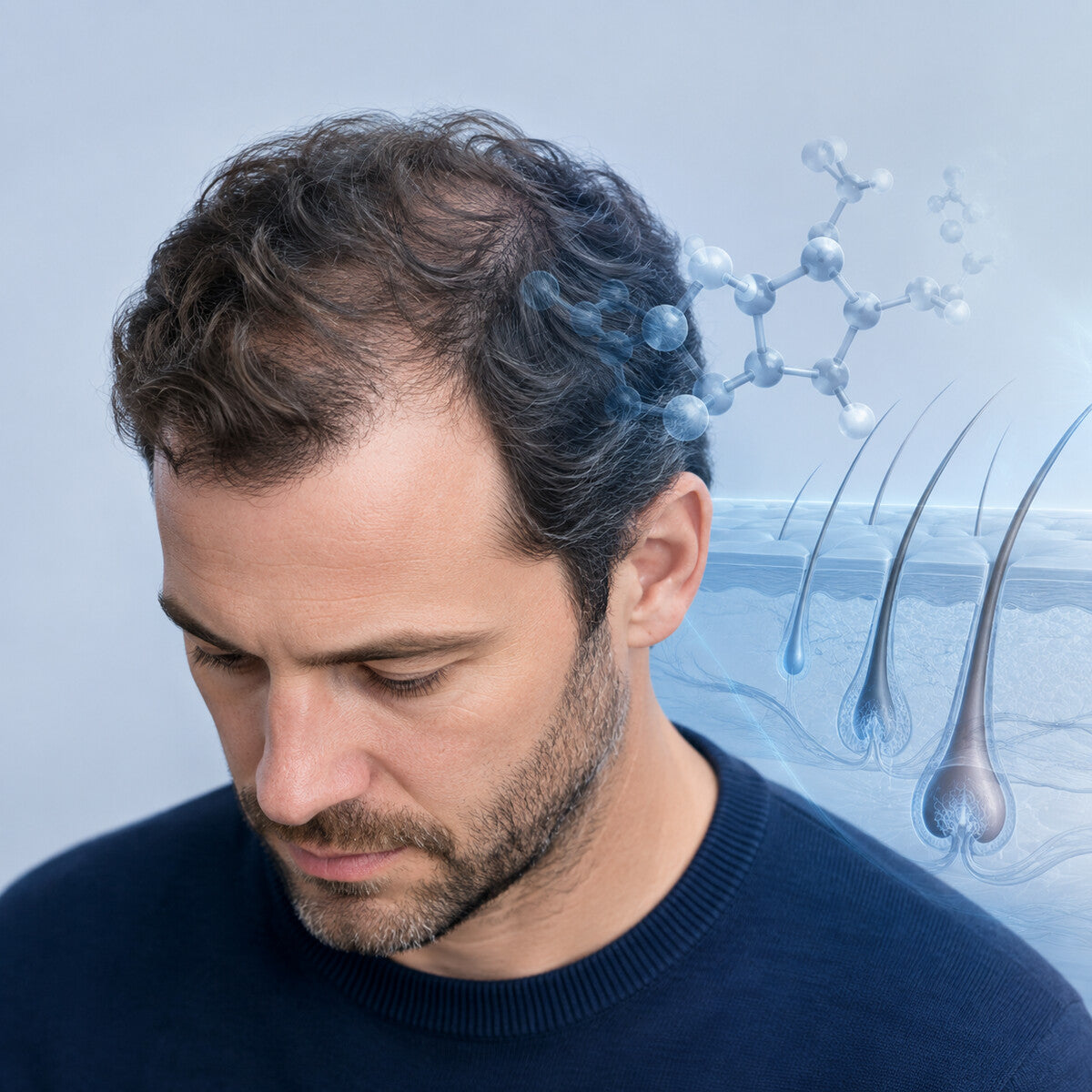 Illustration: 5-alpha-reductase and hair loss