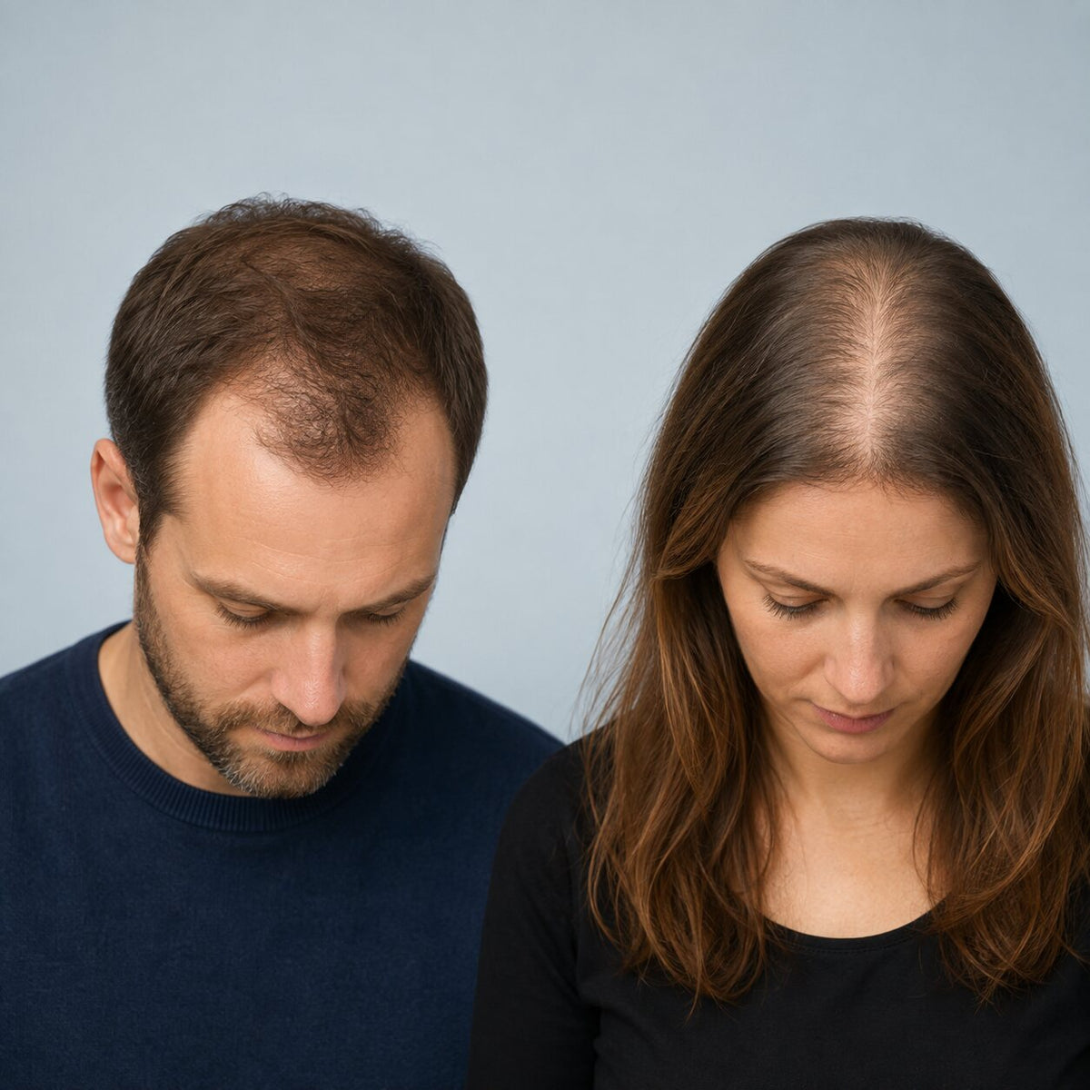 Androgenetic alopecia vs. telogen effluvium